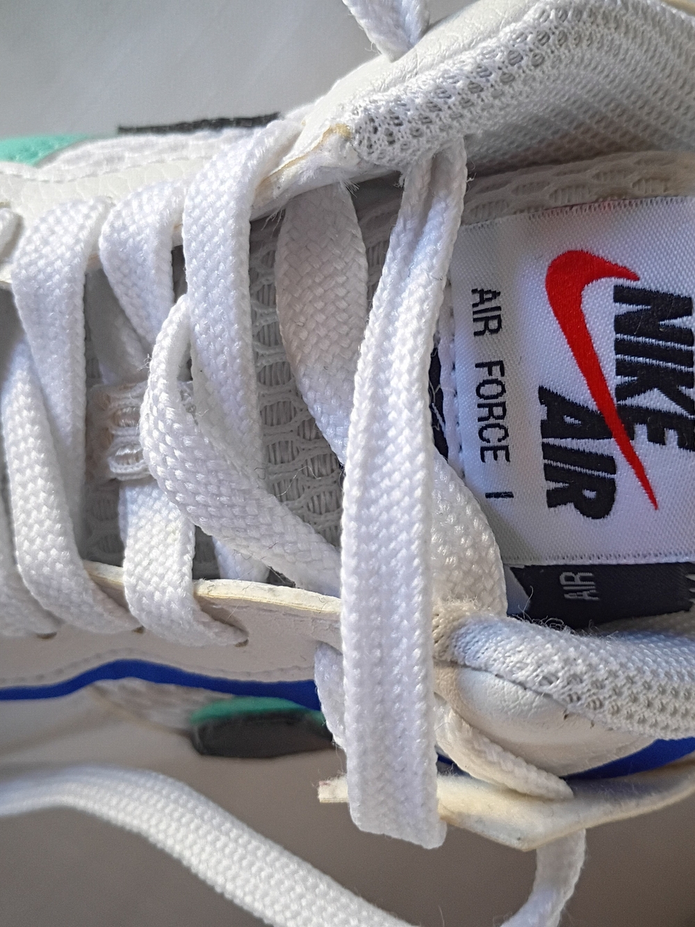 Nike Air Force 1 Low White Multicolor Accent Sneakers Size 8 - Picture 9 of 14